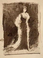 Luonnos teoksen "Sommitelma mustassa: Lady Meux" mukaan