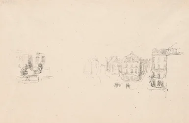 Kaksi kokeiluluonnosta: A. Grand Rue, Dieppe; B. Sisustus