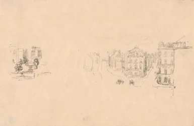 Kaksi koeluonnosta: A. Grande Rue, Dieppe; B. Sisätila