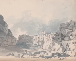 Dunnottar Castle (wc grafiitin päällä paperilla)