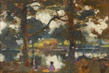 Riverbank (öljy kankaalle)