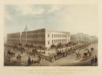 Uuden pääpostin koillisnäkymä, 1829