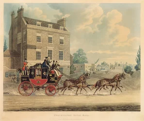 Quicksilver Royal Mail ohitti tähden ja sukkanauhan Kew Bridgellä, 1835