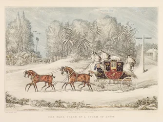 Postivalmentaja lumimyrskyssä, 1825