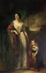 Toinen lady de Tabley pienen tyttärensä kanssa