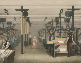 Weaving, Progress of Cotton nro 10, pub. 1840