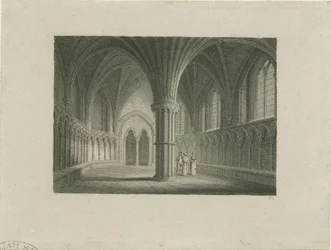 Lichfieldin katedraalin sisätilat - Chapter House: teräskaiverrus, nd [n. 1815] (vedos) (kuva)