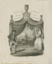 Lichfieldin katedraali - Lounaisnäkymä: kaiverrus ja [c 1820]