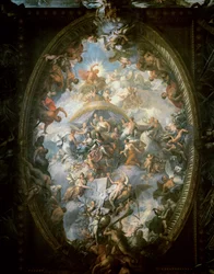 Maalatun salin katto, 1707-14.