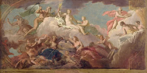 Aika, totuus ja oikeus, n. 1716 (öljy kankaalle)