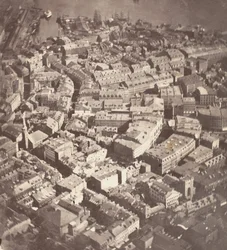 Boston, kuten kotka ja villihanhi näkevät sen, 1860.