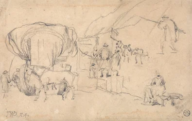 Luonnosarkki: Wagon, Horse, Milkmaid and Other Figure Studies: Wagon, Horse, Milkmaid and Other Figure Studies