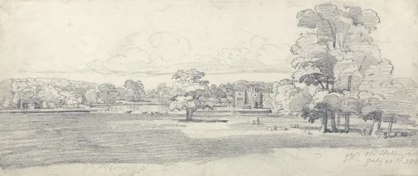 Old Hall, Tabley, Parklandin ympäröimä, 20. heinäkuuta 1814 (kynä paperille)