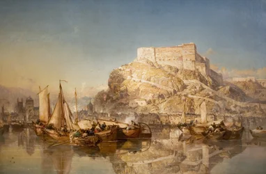 Huyn kaupunki ja linnoitus Maas-joella, 1880
