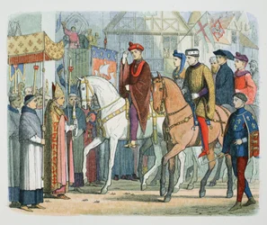 Kaarle VI Ranskalainen ja Henrik V Englannin papisto toivotti tervetulleeksi Pariisissa, 1420 1864
