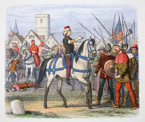 Kuningas Richard II tapaa kapinalliset Smithfieldissä, talonpoikien kapinassa, 1381 1864.