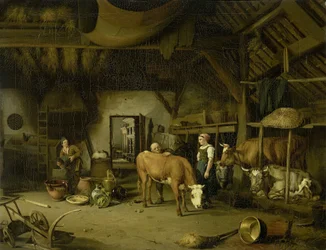 Talonpojan sisustus, noin 1830-1860 (öljy kankaalle)