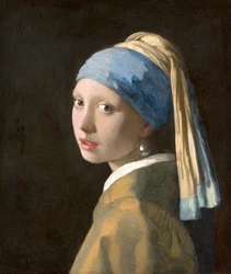 Tyttö ja helmikorvakoru, noin 1665-6