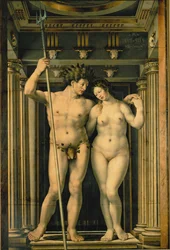 Neptunus ja Amphitrite (öljy kankaalle)