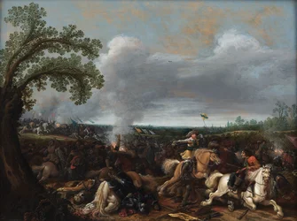 Ruotsin kuningas Kustaa II Adolf Lützenin taistelussa 16. marraskuuta 1632