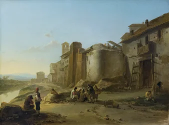 Näkymä Tiberille, lähellä ripa biancaa 1641 (öljy tammelle)