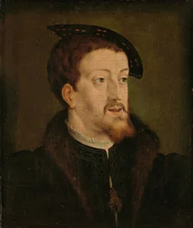 Kaarle V:n muotokuva, noin 1530 (öljy paneelille).