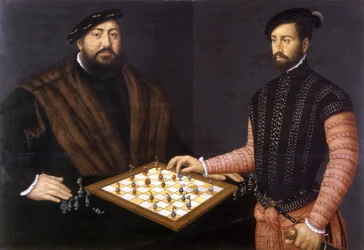Juhana Fredrik Jalomielinen pelaamassa shakkia, 1552
