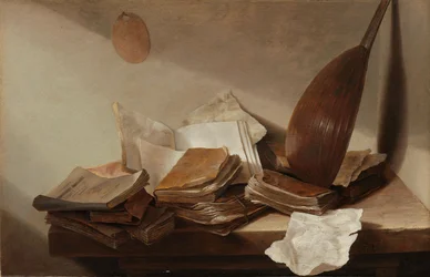 Asetelma ja kirjoja, 1625-30