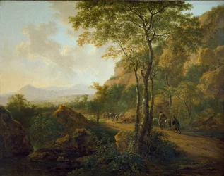Italialainen maisema muleteerien kanssa, c1629-1652