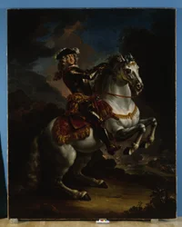 Ruhtinas Johann Wilhelm von Pfalz-Neuburg hevosen selässä