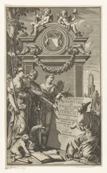 Oikeus opettaa Utrechtin lakeja Puku Usantien ja Utrechtin kaupungin poliisi (nimi esineessä) Nimisivu teokselle Willem Van der Meulen, Costumen, usantien, policien ende style van literen, der Stadt Utrecht, 1709