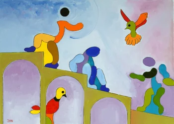 Nousemme sinne, mistä tulimme, 2009 (öljy kankaalle)