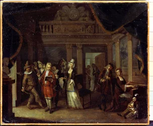 Concert privat. Un concert a casa. Pintura de Jan Josef Horemans el Vell o el Vell (1682-1759). Art flamenc, estil rococó. Oli sobre llenç. Museu Estatal d