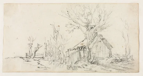 Luonnos maisemasta mökillä, c. 1630.