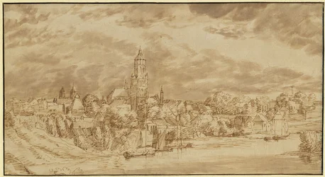 Näkymä joen vastarannalla sijaitsevaan kaupunkiin
