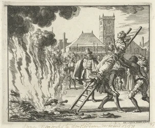 Anneken Hendriks, sidottu tikkaille, poltettu Amsterdamissa, 1571, 1685