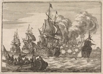 Valenciassa kolme ranskalaista laivaa hyökkää amiraali Tourvillen johdolla espanjalaisen amiraali Papachinoon, koska se ei tervehtinyt tarpeeksi nopeasti, 1688