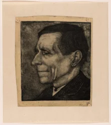 Jan Mankesin isä, melkein profiilissa vasemmalla