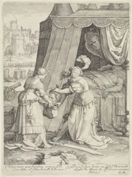 Judith Holofernesin pään kanssa