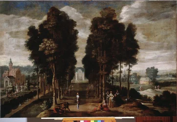 Linnan puisto Jan Wildensin (1586-1653) maalaus 1600-luvulta Genes, Musei di Strada Nuova (ex Palazzo Bianco)