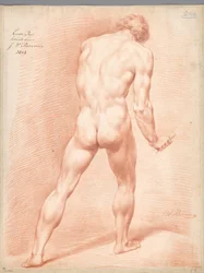 Seisova miesalastoma, takaa katsottuna (1. palkinto 1803)