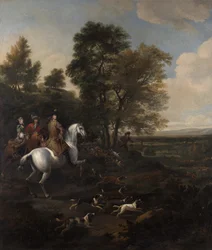 Jäniksen metsästys, n. 1690