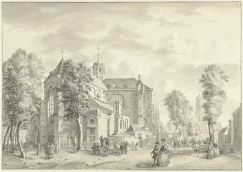 Pieterskerk Utrechtissa Dom. taustalla