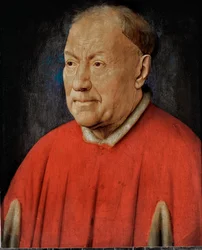 Kardinaali Niccolo Albergati, paavin lähettiläs Espanjan Alankomaissa ... (öljy tammipuulle)