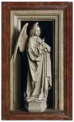 Annunciation Diptyykki, vasen paneeli, 1434-1435
