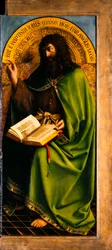 Gentin alttaritaulu. Mystisen Karitsan palvonta: Johannes Kastaja, 1432.