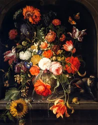 Kukat, kirjoittanut Jan van Huysum (1682-1749)