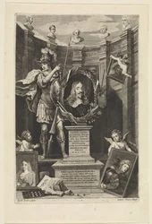 Itävallan arkkiherttua Leopold Williamin muotokuva taiteen keräilijänä Theatrum Pictorium (sarjan nimi) Nimisivu: David Teniers, Theatrum Pictorium, 1658