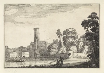Pont sillalla ja rauniolla Maisemat (sarjan nimi) Amenissimae aliquot requculae (sarjan nimi)