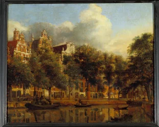 Näkymä Herengrachtista Amsterdamissa Jan Van der Heydenin (1637-1712) maalaus